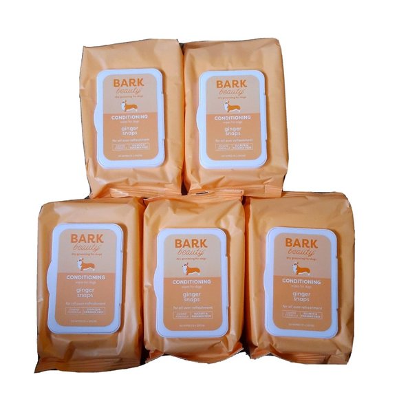 Bark Other - Lot of 5 Bark Beauty Ginger Snaps Conditioning Wipes For Dogs 5X